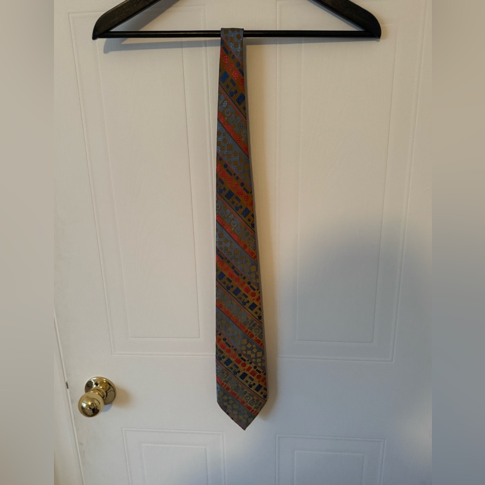 Luxury Christian Dior Tie orange vintage blue